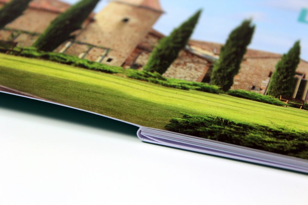 Example of a layflat booklet - note there is no gap where the two pages meet in the middle