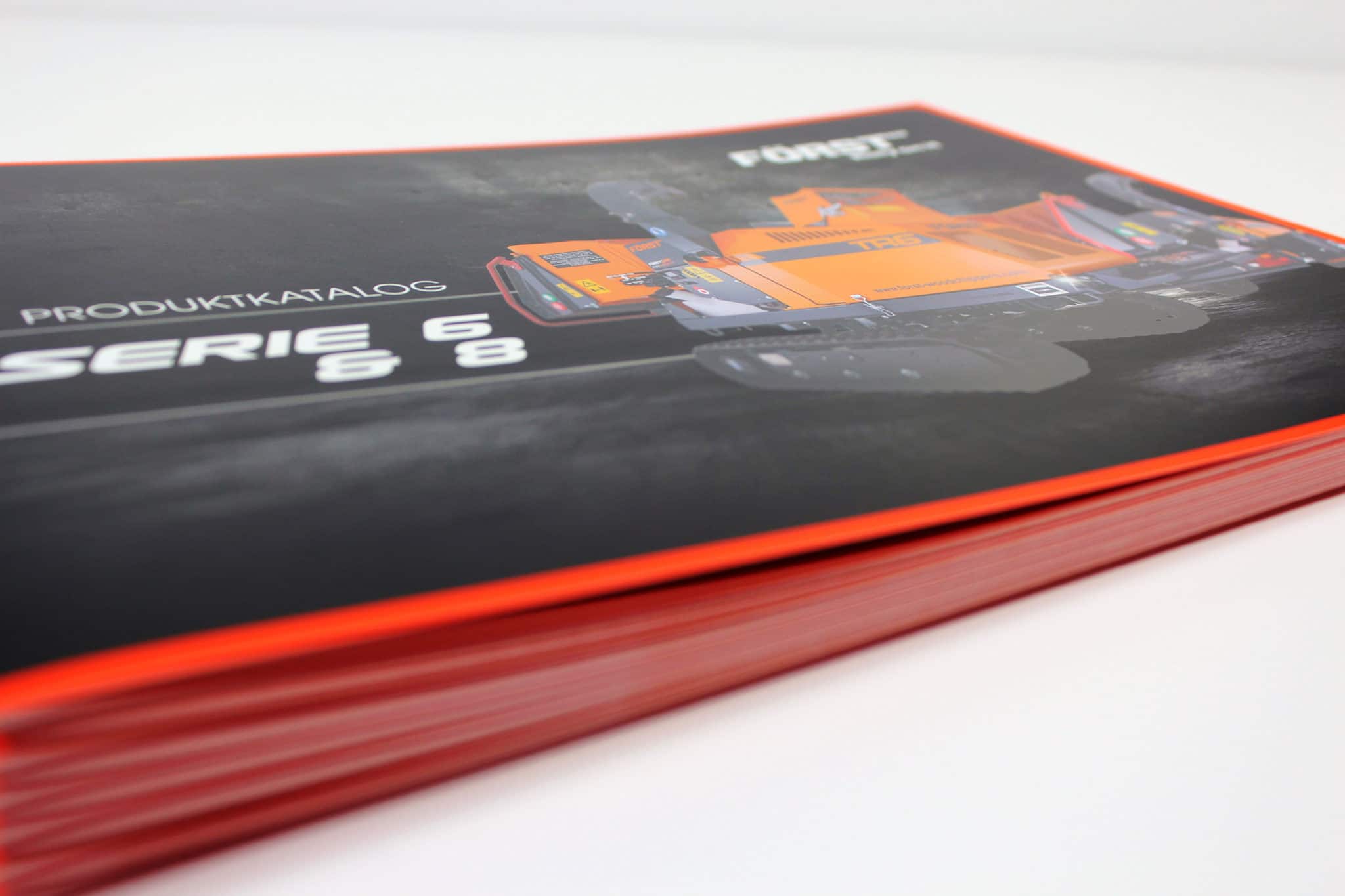 Catalogue printing with spot UV and spot colour orange
