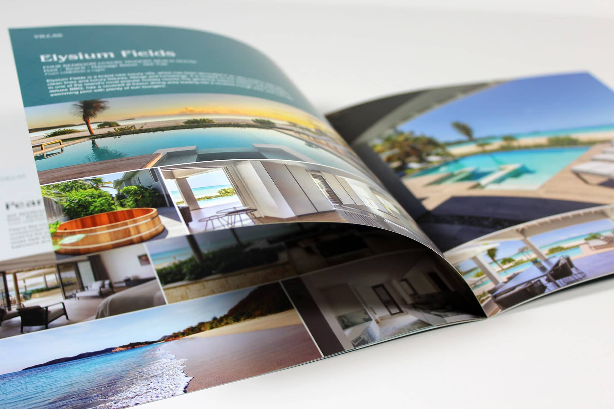 Inside text pages for travel brochure